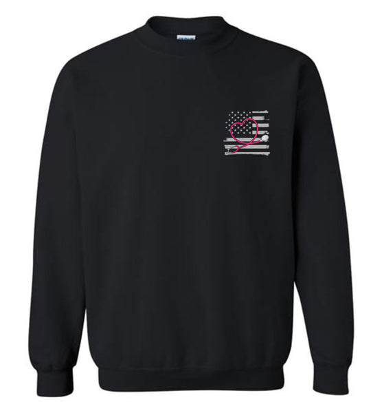 Nurse Flag with Stethoscope Unisex Crewneck Sweatshirt