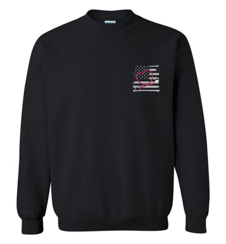 Nurse Flag with Stethoscope Unisex Crewneck Sweatshirt