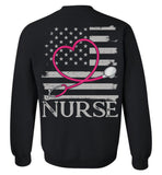 Nurse Flag with Stethoscope Unisex Crewneck Sweatshirt