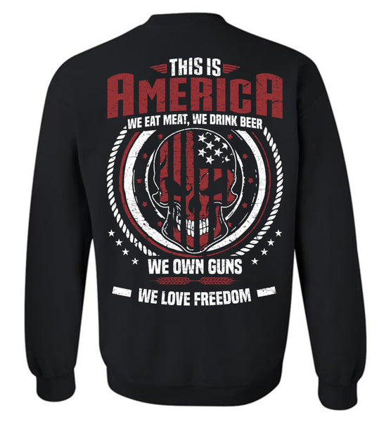 This is America -Skull American Flag Unisex Sweatshirt