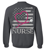 Nurse Flag with Stethoscope Unisex Crewneck Sweatshirt