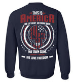 This is America -Skull American Flag Unisex Sweatshirt