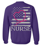 Nurse Flag with Stethoscope Unisex Crewneck Sweatshirt