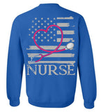 Nurse Flag with Stethoscope Unisex Crewneck Sweatshirt