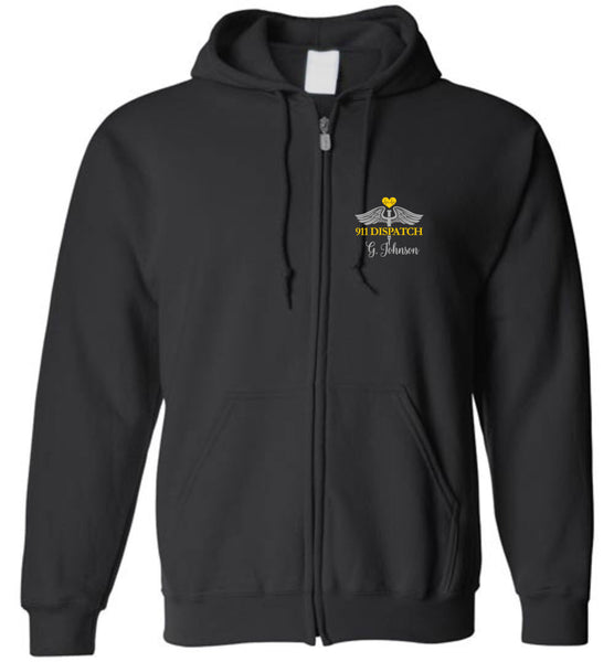 911 Dispatch Zipper Hoodie with Name