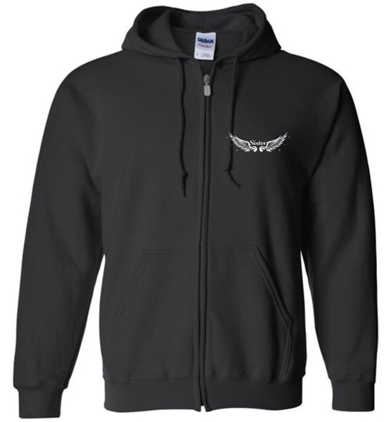 Sister Memorial Front Zipper Hoodie - I Have a Angel in Heaven I call her Sister
