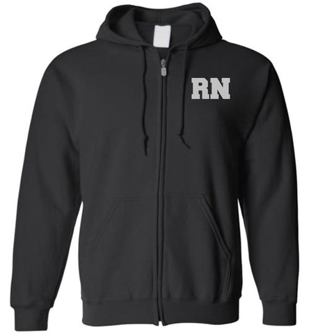 RN Front Nurse Flag Back Zipper Hoodie
