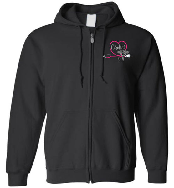 Caroline RN Labor and Delivery Zipper Hoodie