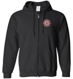 firefighter flag zipper hoodie