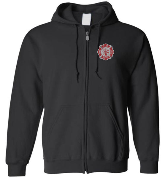 firefighter flag zipper hoodie