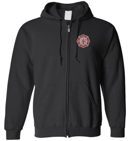firefighter flag zipper hoodie
