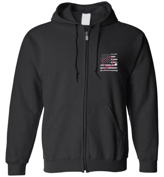 Nurse Flag with Stethoscope Unisex Zipper Hoodie Jacket