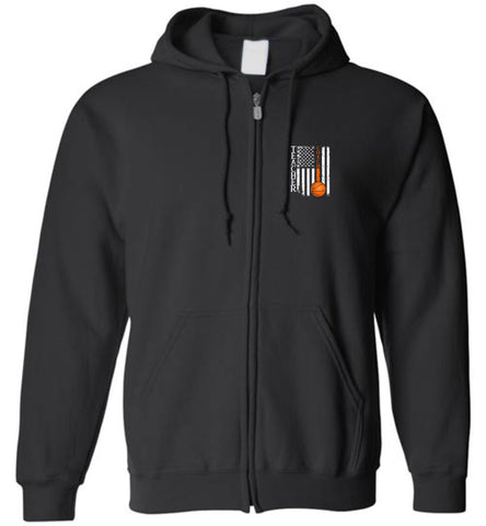 Teacher Basketball Coach Flag Zipper Hoodie