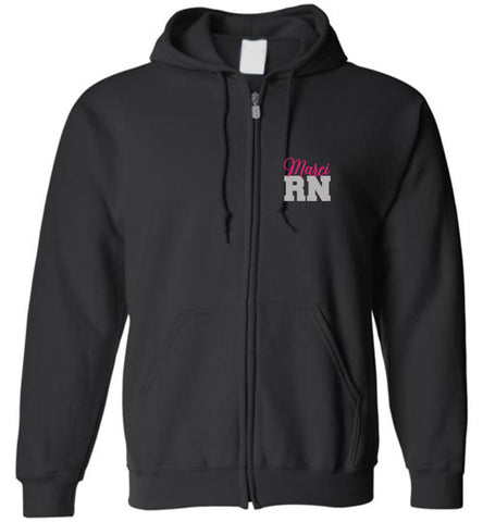 Marci RN Nurse Flag Zipper Hoodie