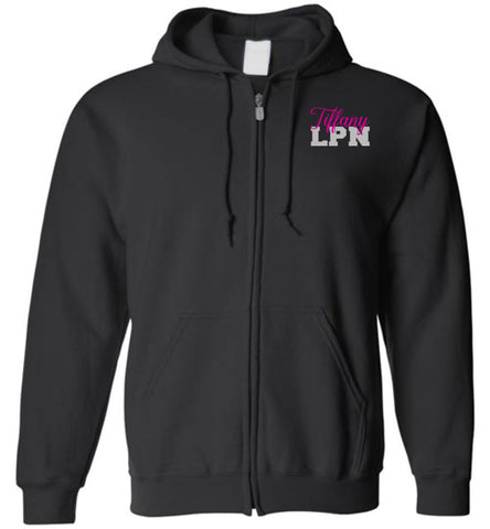 Tiffany LPN Nurse Flag Zipper Hoodie