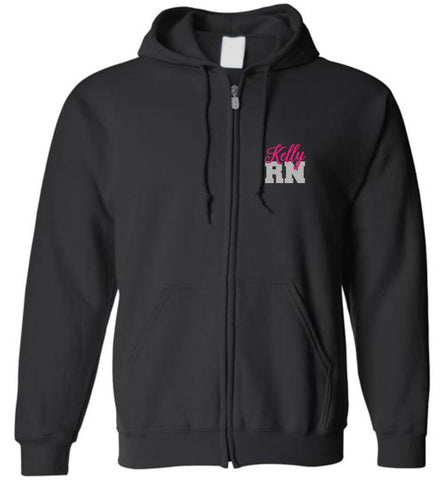 Kelly RN Nurse Flag Zipper Hoodie Hoodie