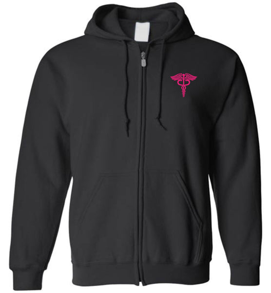 Critical Care Nurse Zipper Hoodie - Nurse Flag