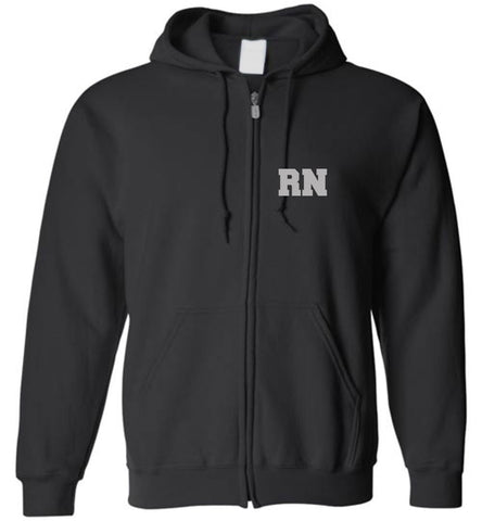 RN Nurse Flag Zipper Hoodie - RN (no name)