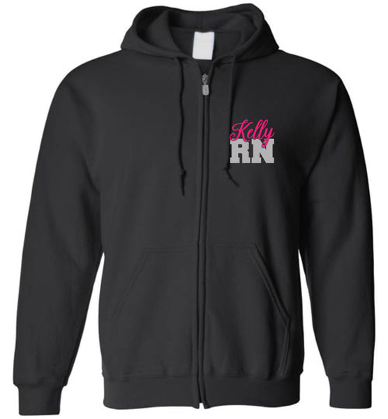 Nurse Flag Kelly RN Zipper Hoodie