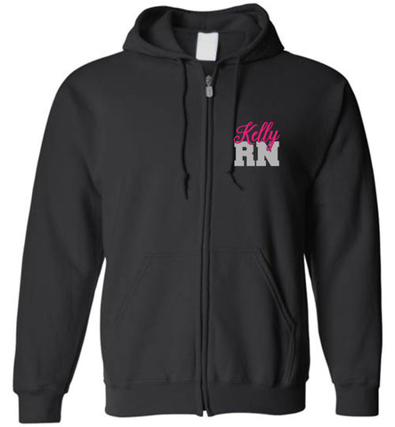 Nurse Flag Kelly RN Zipper Hoodie