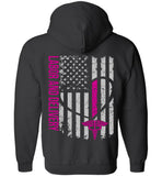 Lauren RN Labor and Delivery Nurse Flag Zipper Hoodie