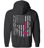 Laura RN Nurse Flag Zipper Hoodie