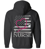 Nurse Flag with Stethoscope Unisex Zipper Hoodie Jacket