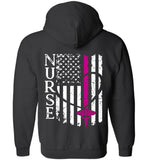RN Stethoscope Nurse Flag Zipper Hoodie