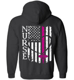 Nurse Flag Stethoscope on the Front Zipper Hoodie