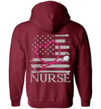 Nurse Flag with Stethoscope Unisex Zipper Hoodie Jacket
