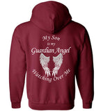 My Son is My Guardian Angel Watching Over Me Zipper Hoodie