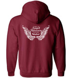Sister Memorial Front Zipper Hoodie - I Have a Angel in Heaven I call her Sister