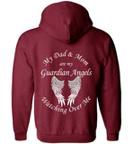 Dad and Mom Guardian Angels Zipper Hoodie