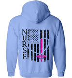 Kim RN Nurse Flag Zipper Hoodie