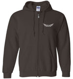 Dad Memorial Zipper Hoodie Jacket - Dad Angel In Heaven