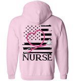 Nurse Flag with Heart Stethoscope Zipper Hoodie