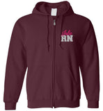 Julie RN Zipper Hoodie Nurse Flag