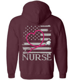 Nurse Flag with Stethoscope Unisex Zipper Hoodie Jacket