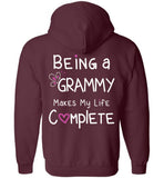 Grammy Zipper Hoodie Jacket - Being A Grammy Makes My Life Complete