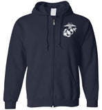 Dad Marine Guardian Angel Zipper Hoodie