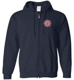 firefighter flag zipper hoodie