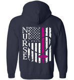 RN Stethoscope Nurse Flag Zipper Hoodie