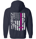 Nurse Flag Stethoscope on the Front Zipper Hoodie