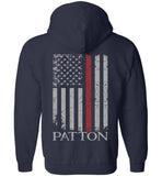 firefighter flag zipper hoodie