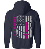 Lauren RN Labor and Delivery Nurse Flag Zipper Hoodie