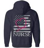 Nurse Flag with Stethoscope Unisex Zipper Hoodie Jacket