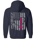 RN Nurse Flag Zipper Hoodie No Name