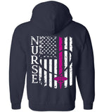 Jen RN, BSN, WCC Nurse Flag Zipper Hoodie