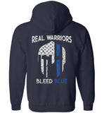 Real Warrior Bleed Blue Unisex Zipper Hoodie