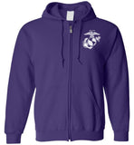 Dad Marine Guardian Angel Zipper Hoodie